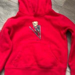 Kids RED polo hoodie size 4 T